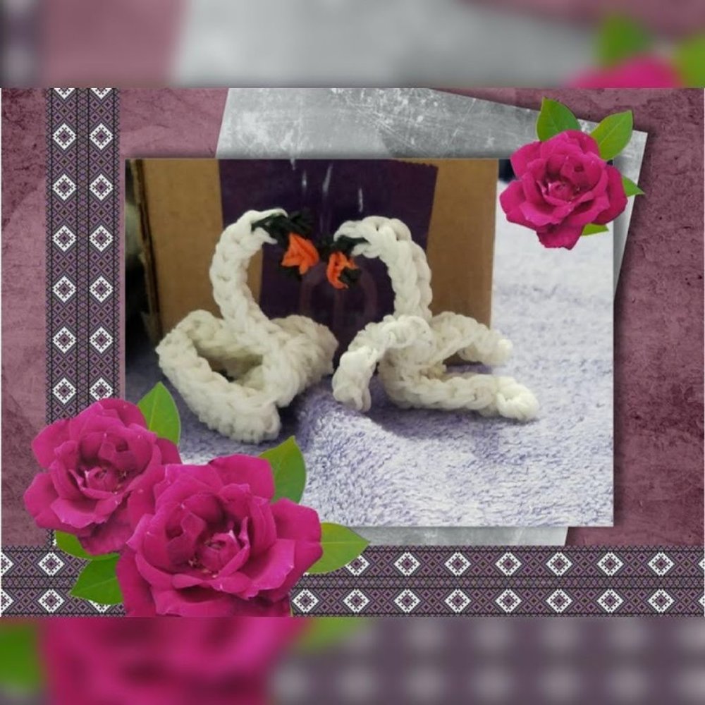 rainbowloom 2D pair of love swans